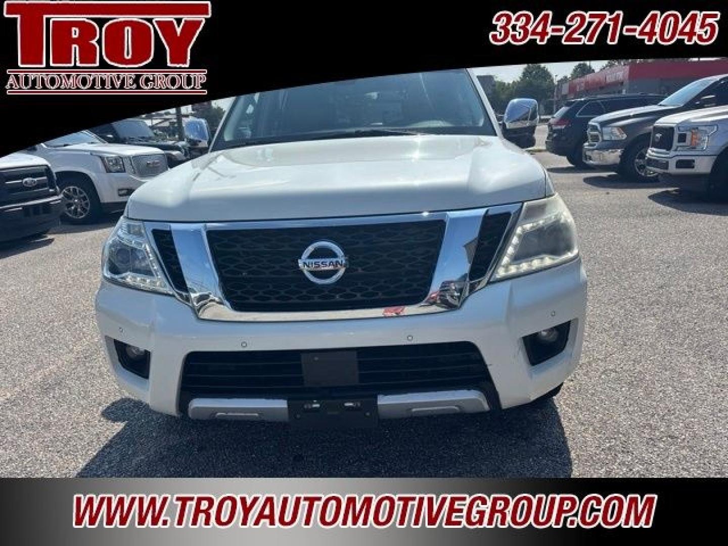 2017 Pearl White /Tan Nissan Armada Platinum (JN8AY2NF8H9) with an 5.6L V8 DOHC 32V Endurance engine, Automatic transmission, located at 6812 Atlanta Hwy, Montgomery, AL, 36117, (334) 271-4045, 32.382118, -86.178673 - Pearl White 2017 Nissan Armada Platinum RWD 5.6L V8 DOHC 32V Endurance 7-Speed Automatic<br><br>Financing Available---Top Value for Trades.- Photo#5