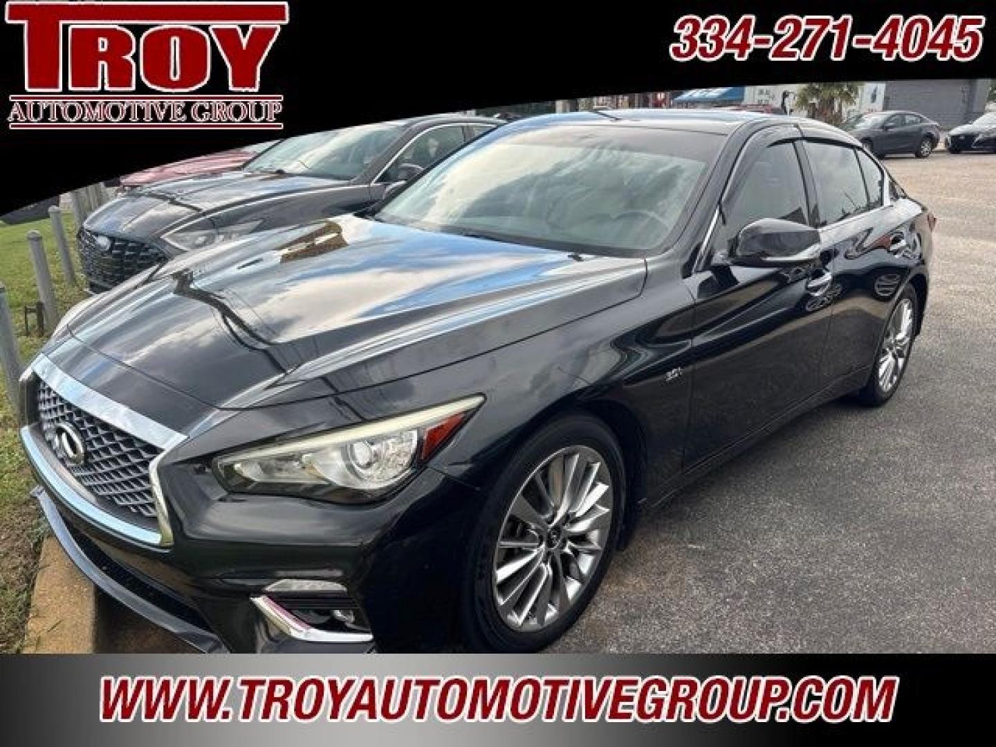 2018 Midnight Black /Wheat INFINITI Q50 3.0t LUXE (JN1EV7AP5JM) with an 3.0L V6 engine, Automatic transmission, located at 6812 Atlanta Hwy, Montgomery, AL, 36117, (334) 271-4045, 32.382118, -86.178673 - Midnight Black 2018 INFINITI Q50 3.0t LUXE RWD 3.0L V6 7-Speed Automatic with Manual Shift<br><br>Financing Available---Top Value for Trades.<br><br>Odometer is 18212 miles below market average! 20/29 City/Highway MPG<br><br><br>Awards:<br> * 2018 KBB.com 10 Best Luxury Cars Under $35,000- Photo#0