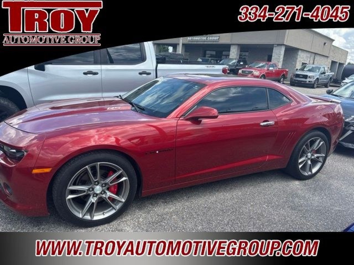 2014 Red Rock /Beige Chevrolet Camaro 2LT (2G1FC1E34E9) with an 3.6L V6 DGI DOHC VVT engine, Automatic transmission, located at 6812 Atlanta Hwy, Montgomery, AL, 36117, (334) 271-4045, 32.382118, -86.178673 - RS Package!!<br>Power Sunroof!!<br>Navigation!!<br>Heads Up Display!!<br>Updated 20 SS Wheels!<br>3-Keys!!<br>- Photo#0
