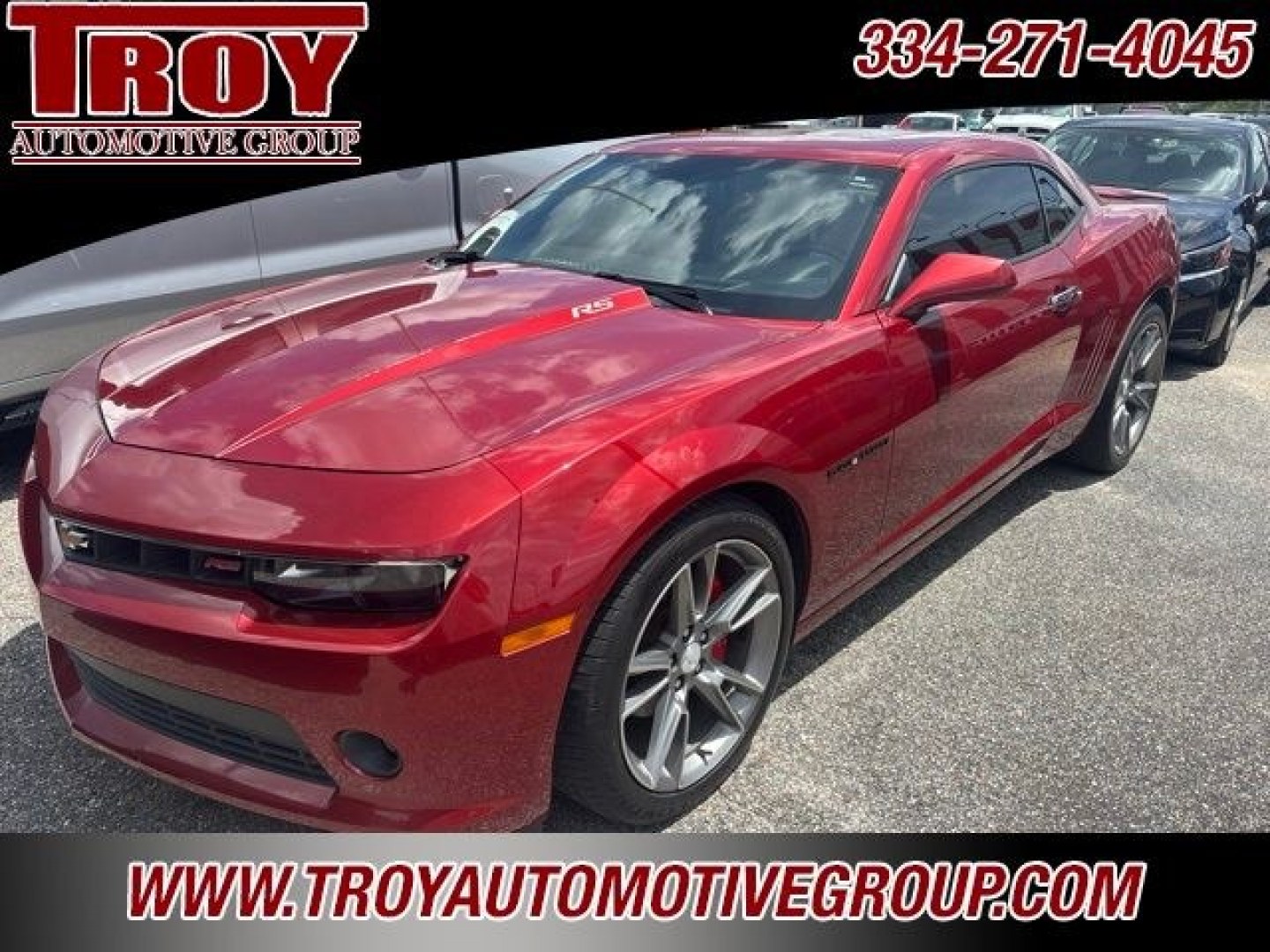 2014 Red Rock /Beige Chevrolet Camaro 2LT (2G1FC1E34E9) with an 3.6L V6 DGI DOHC VVT engine, Automatic transmission, located at 6812 Atlanta Hwy, Montgomery, AL, 36117, (334) 271-4045, 32.382118, -86.178673 - RS Package!!<br>Power Sunroof!!<br>Navigation!!<br>Heads Up Display!!<br>Updated 20 SS Wheels!<br>3-Keys!!<br>- Photo#1