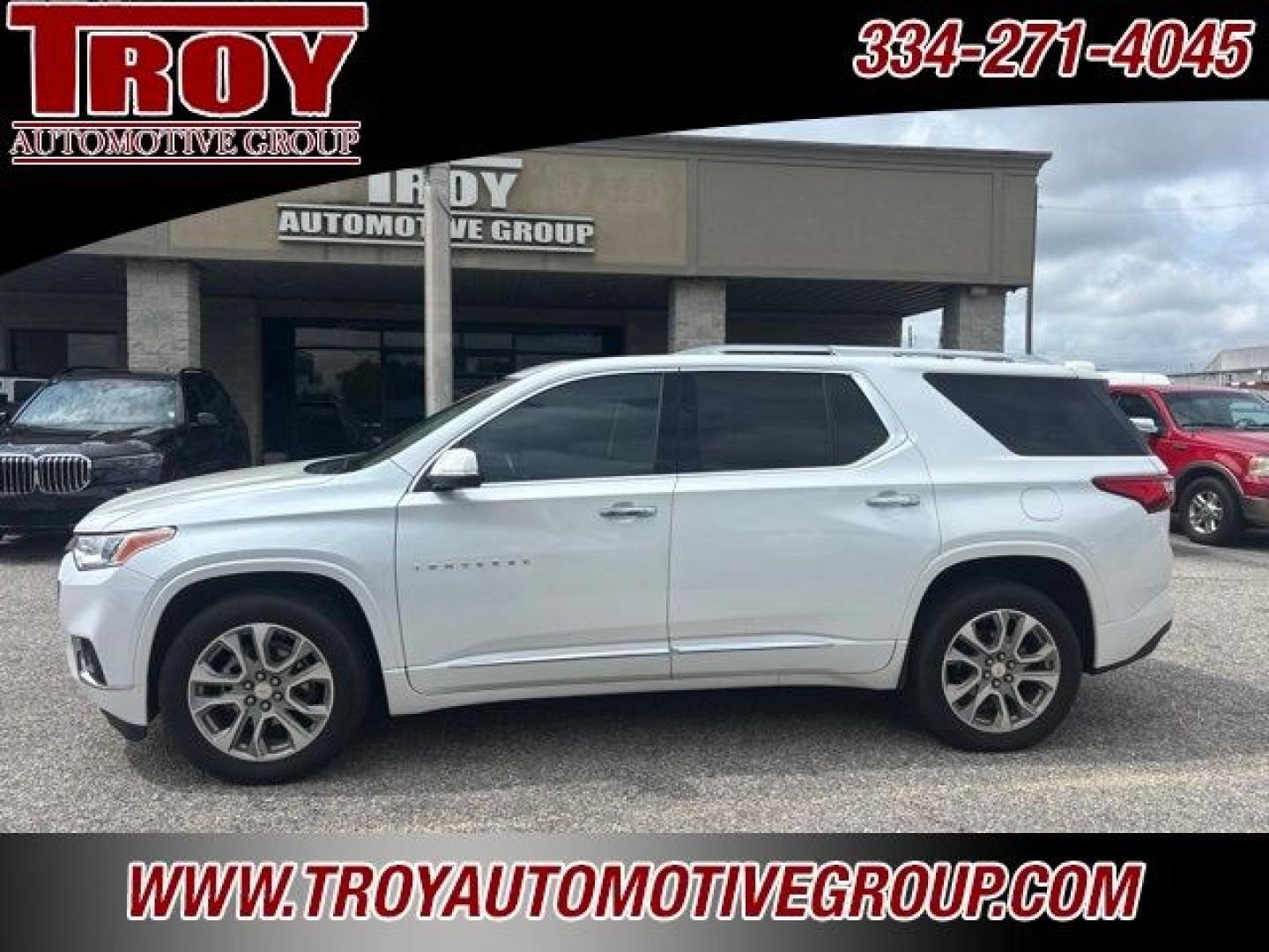 2021 Pearl /Jet Black/Dark Galvanized Chevrolet Traverse Premier (1GNERKKW1MJ) with an 3.6L V6 SIDI VVT engine, Automatic transmission, located at 6812 Atlanta Hwy, Montgomery, AL, 36117, (334) 271-4045, 32.382118, -86.178673 - Priced below KBB Fair Purchase Price!<br><br>Iridescent Pearl Tricoat 2021 Chevrolet Traverse Premier FWD 3.6L V6 SIDI VVT 9-Speed Automatic<br><br>Financing Available---Top Value for Trades.<br><br>Odometer is 41049 miles below market average! 18/27 City/Highway MPG<br><br><br>Awards:<br> * 2021 I- Photo#1