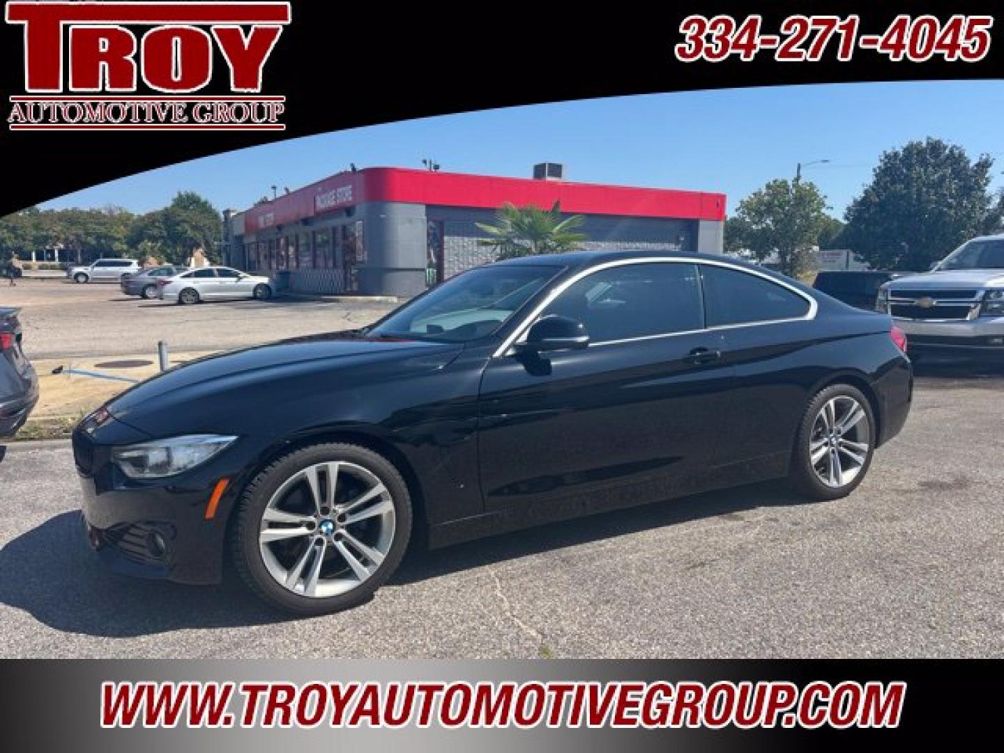 2017 Jet Black /Black BMW 4 Series 430i (WBA4R7C58HK) with an 2.0L 4-Cylinder TwinPower Turbo engine, Automatic transmission, located at 6812 Atlanta Hwy, Montgomery, AL, 36117, (334) 271-4045, 32.382118, -86.178673 - Priced below KBB Fair Purchase Price!<br><br>Jet Black 2017 BMW 4 Series 430i RWD 2.0L 4-Cylinder TwinPower Turbo 8-Speed Automatic<br><br>Financing Available---Top Value for Trades.<br><br>23/34 City/Highway MPG<br><br><br>Awards:<br> * JD Power Initial Quality Study (IQS)<br><br>Reviews:<br> * B- Photo#1