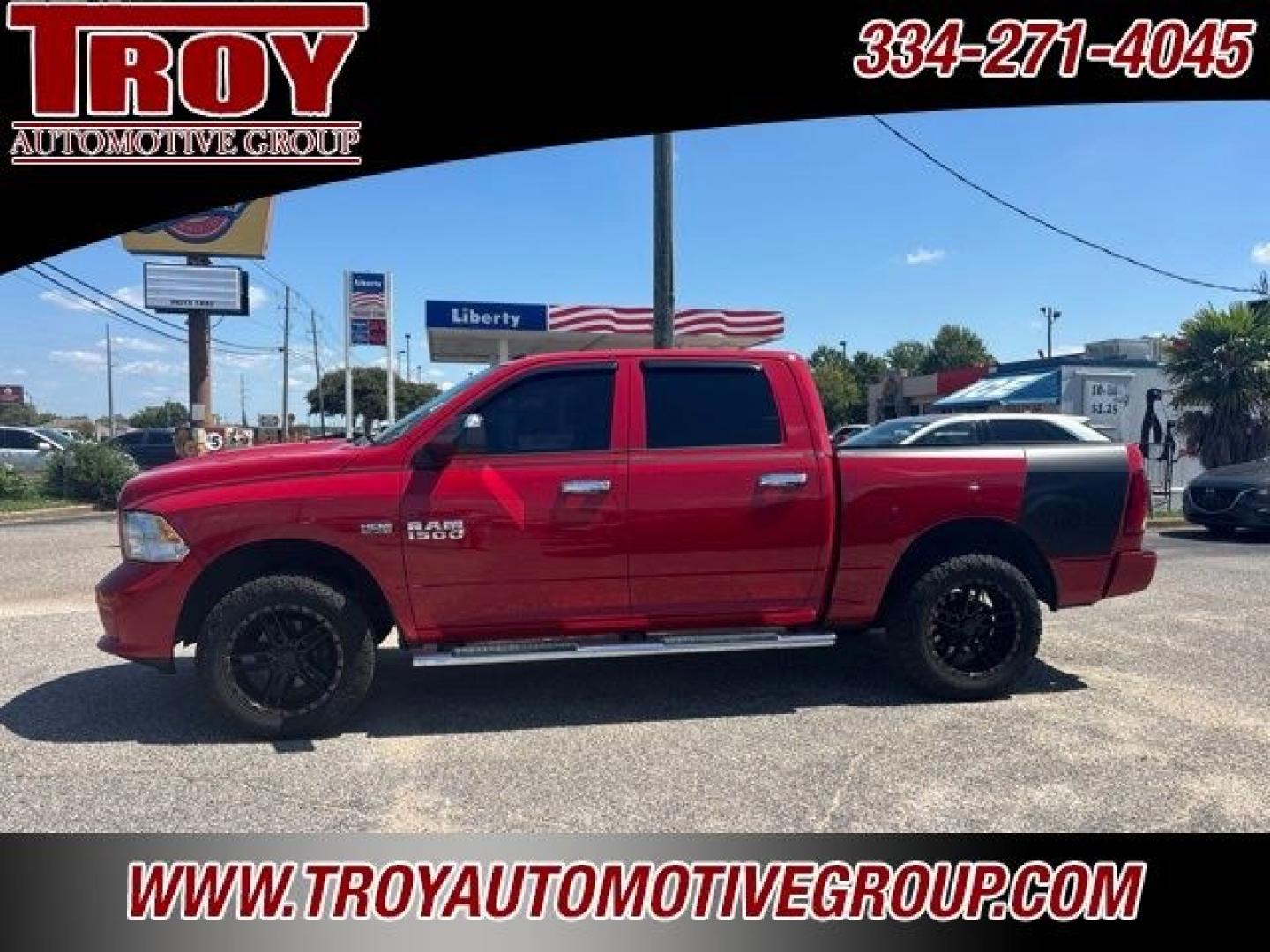 2016 Flame Red Clearcoat /Diesel Gray/Black Ram 1500 Express (3C6RR7KT7GG) with an HEMI 5.7L V8 Multi Displacement VVT engine, Automatic transmission, located at 6812 Atlanta Hwy, Montgomery, AL, 36117, (334) 271-4045, 32.382118, -86.178673 - Recent Arrival!<br>Touch screen radio w/Back Up Camera!!<br>Tow Package!!<br>3-Master Remote Keys!!<br>Bedliner w/Bed Cover !!<br><br>Flame Red Clearcoat 2016 Ram 1500 Express 4WD HEMI 5.7L V8 Multi Displacement VVT 8-Speed Automatic<br><br>Financing Available---Top Value for Trades.ow- Photo#1