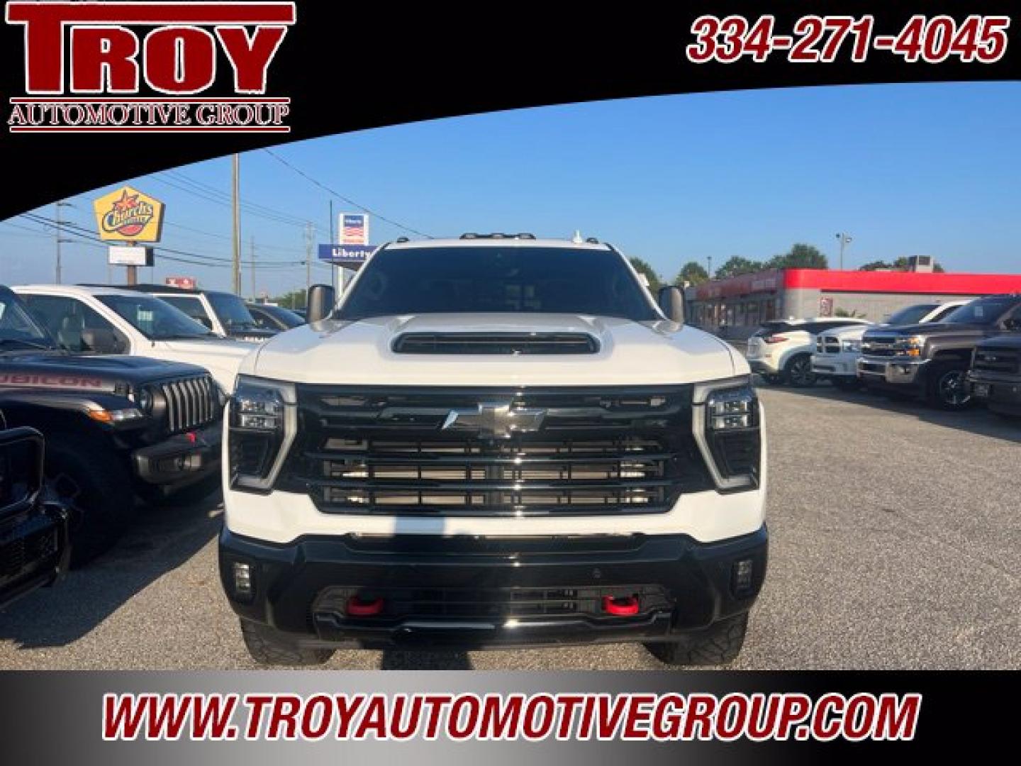 2025 Summit White /Black Chevrolet Silverado 2500HD LTZ Trail Boss (2GC4KPEYXS1) with an Duramax 6.6L V8 Turbodiesel engine, Automatic transmission, located at 6812 Atlanta Hwy, Montgomery, AL, 36117, (334) 271-4045, 32.382118, -86.178673 - 2025' Chevrolet SIlverado 2500HD Trail Boss, Summit White with Ebony Leather Interior, Heads Up Display, Heated and Cooled Seats, Navigation, Factory Sunroof, BOSE Sound System, Multi-Flex Tailgate, 35x12.5x20 Nitto Ridge Grapplers, Spray-In Bedliner. No-Accidents 1-owner Truck. No apologies. Ca- Photo#1