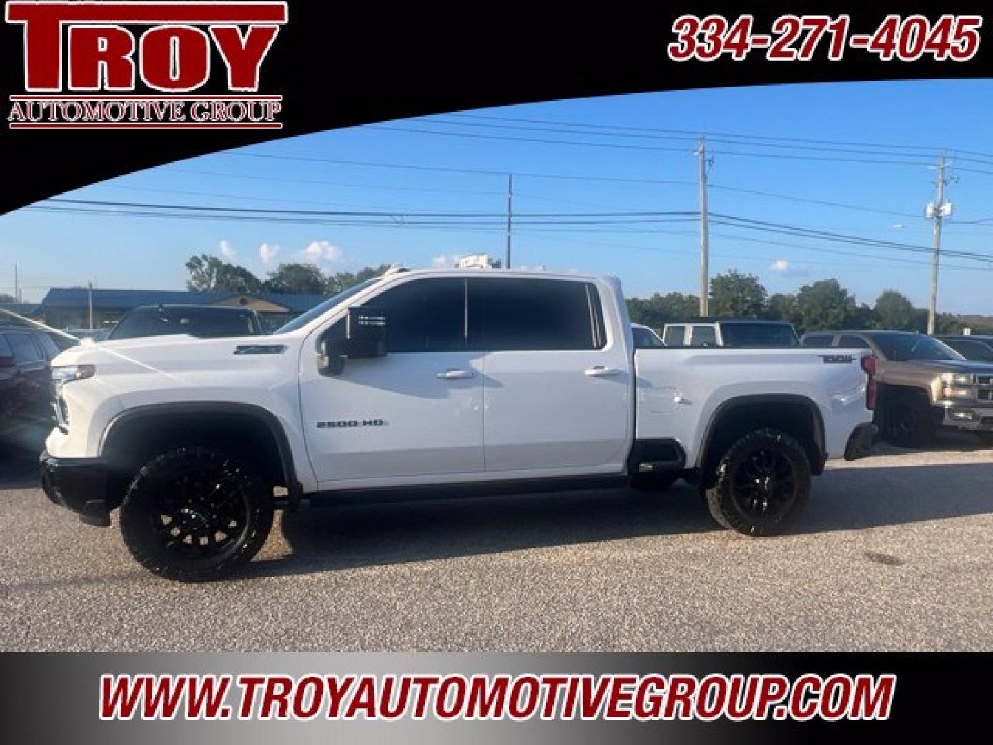 2025 Summit White /Black Chevrolet Silverado 2500HD LTZ Trail Boss (2GC4KPEYXS1) with an Duramax 6.6L V8 Turbodiesel engine, Automatic transmission, located at 6812 Atlanta Hwy, Montgomery, AL, 36117, (334) 271-4045, 32.382118, -86.178673 - 2025' Chevrolet SIlverado 2500HD Trail Boss, Summit White with Ebony Leather Interior, Heads Up Display, Heated and Cooled Seats, Navigation, Factory Sunroof, BOSE Sound System, Multi-Flex Tailgate, 35x12.5x20 Nitto Ridge Grapplers, Spray-In Bedliner. No-Accidents 1-owner Truck. No apologies. Ca- Photo#2