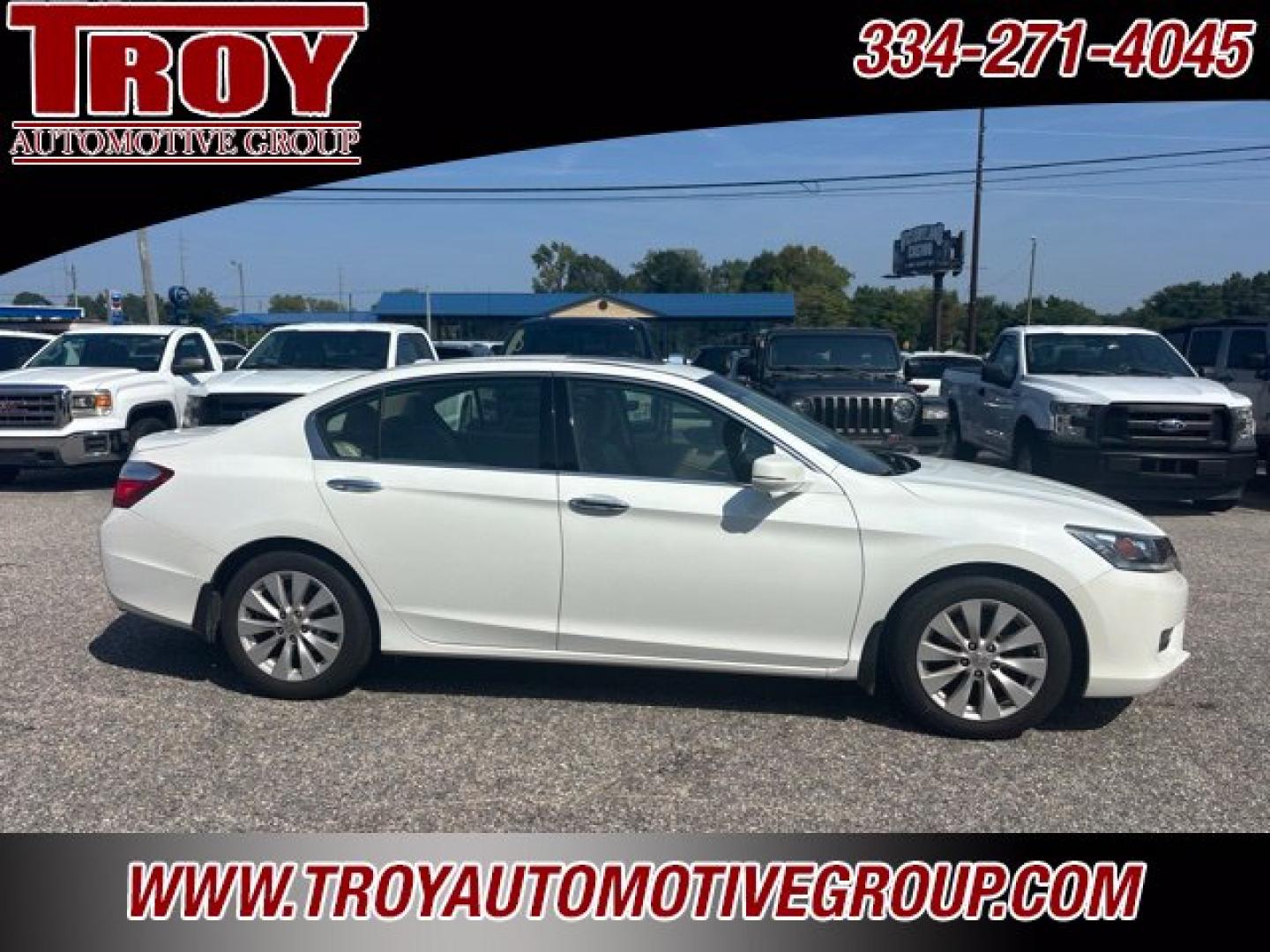 2014 White Orchid Pearl /Parchment Honda Accord EX-L (1HGCR3F89EA) with an 3.5L V6 SOHC i-VTEC 24V engine, Automatic transmission, located at 6812 Atlanta Hwy, Montgomery, AL, 36117, (334) 271-4045, 32.382118, -86.178673 - 1-Owner!!<br>Sunroof!!<br>2-Master Remote Entry Keys!!<br>V6!!- Photo#1
