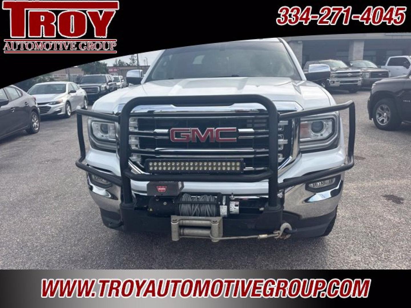 2018 Summit White /Cocoa/Dune GMC Sierra 1500 SLT (3GTU2NEC9JG) with an EcoTec3 5.3L V8 engine, Automatic transmission, located at 6812 Atlanta Hwy, Montgomery, AL, 36117, (334) 271-4045, 32.382118, -86.178673 - Brush guard w/Winch and Light Bar!!<br>Leveled!! 35x12.50x20 Nitto ridge grappler!!<br>Heated /Cooled Seats!!<br>Tow Package!!<br>Summit White 2018 GMC Sierra 1500 SLT 4WD EcoTec3 5.3L V8 6-Speed Automatic Electronic with Overdrive<br><br>Financing Available---Top Value for Trades.- Photo#5