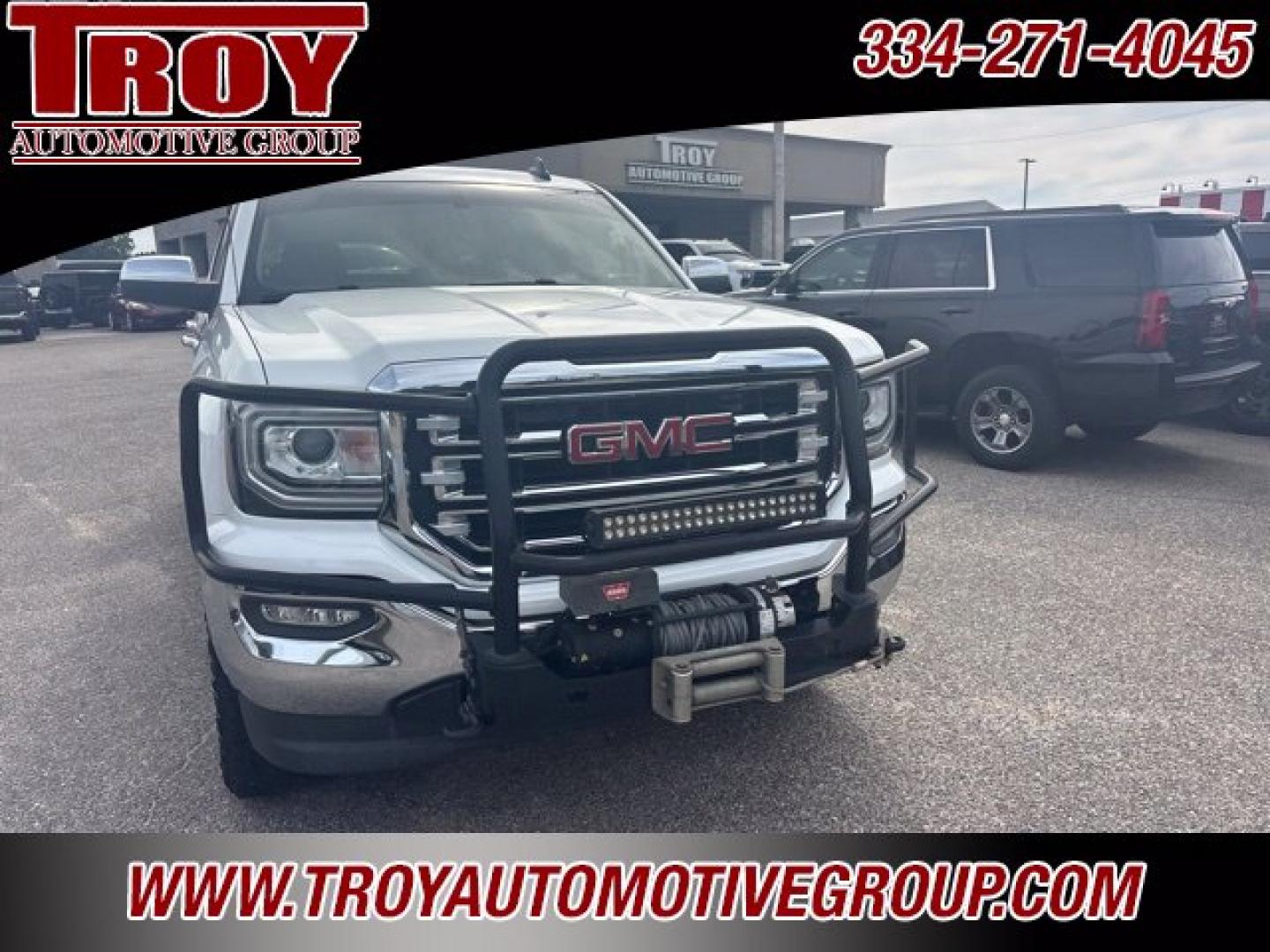 2018 Summit White /Cocoa/Dune GMC Sierra 1500 SLT (3GTU2NEC9JG) with an EcoTec3 5.3L V8 engine, Automatic transmission, located at 6812 Atlanta Hwy, Montgomery, AL, 36117, (334) 271-4045, 32.382118, -86.178673 - Brush guard w/Winch and Light Bar!!<br>Leveled!! 35x12.50x20 Nitto ridge grappler!!<br>Heated /Cooled Seats!!<br>Tow Package!!<br>Summit White 2018 GMC Sierra 1500 SLT 4WD EcoTec3 5.3L V8 6-Speed Automatic Electronic with Overdrive<br><br>Financing Available---Top Value for Trades.- Photo#6