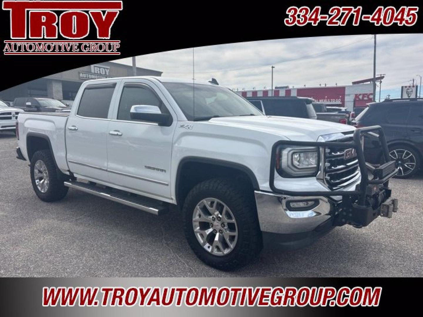 2018 Summit White /Cocoa/Dune GMC Sierra 1500 SLT (3GTU2NEC9JG) with an EcoTec3 5.3L V8 engine, Automatic transmission, located at 6812 Atlanta Hwy, Montgomery, AL, 36117, (334) 271-4045, 32.382118, -86.178673 - Brush guard w/Winch and Light Bar!!<br>Leveled!! 35x12.50x20 Nitto ridge grappler!!<br>Heated /Cooled Seats!!<br>Tow Package!!<br>Summit White 2018 GMC Sierra 1500 SLT 4WD EcoTec3 5.3L V8 6-Speed Automatic Electronic with Overdrive<br><br>Financing Available---Top Value for Trades.- Photo#8