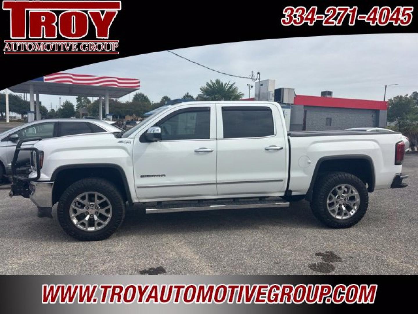 2018 Summit White /Cocoa/Dune GMC Sierra 1500 SLT (3GTU2NEC9JG) with an EcoTec3 5.3L V8 engine, Automatic transmission, located at 6812 Atlanta Hwy, Montgomery, AL, 36117, (334) 271-4045, 32.382118, -86.178673 - Brush guard w/Winch and Light Bar!!<br>Leveled!! 35x12.50x20 Nitto ridge grappler!!<br>Heated /Cooled Seats!!<br>Tow Package!!<br>Summit White 2018 GMC Sierra 1500 SLT 4WD EcoTec3 5.3L V8 6-Speed Automatic Electronic with Overdrive<br><br>Financing Available---Top Value for Trades.- Photo#16